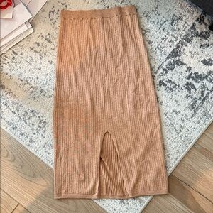Free People Tan Midi Skirt